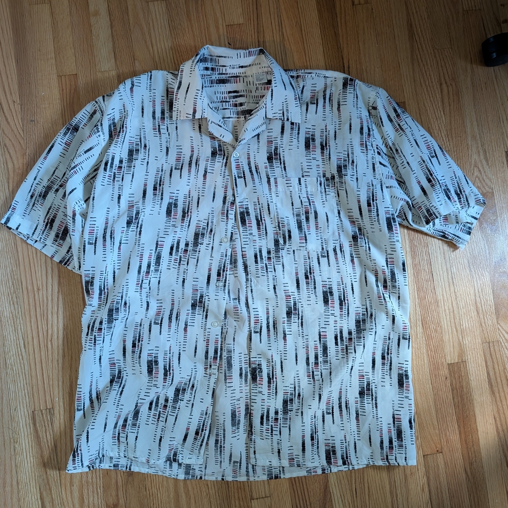 Men's Patterned Shirt - Black and White